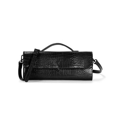 Bolsa Croco Preta Duas Alças