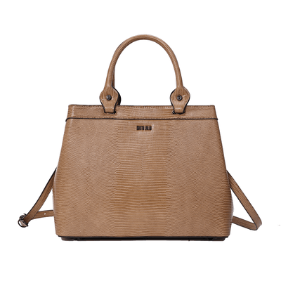 Bolsa Tote Lizard Marrom Duas Alças