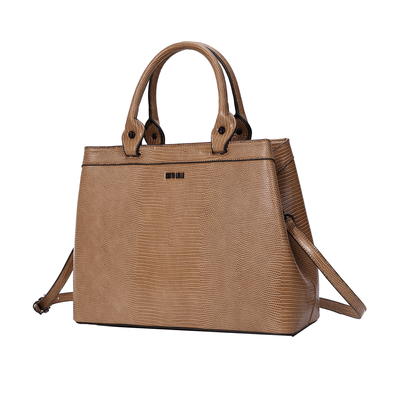 Bolsa Tote Lizard Marrom Duas Alças