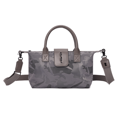 Bolsa Shopper Pequena Nylon Cinza Alça Transversal Removível