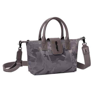 Bolsa Shopper Pequena Nylon Cinza Alça Transversal Removível