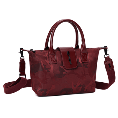 Bolsa Shopper Pequena Nylon Bordô Alça Transversal Removível