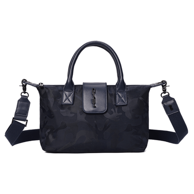 Bolsa Shopper Pequena Nylon Azul Alça Transversal Removível