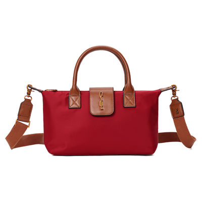 Bolsa Shopper Pequena Nylon Vermelha Alça Transversal Removível