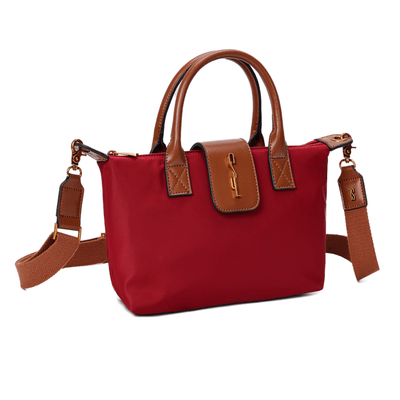 Bolsa Shopper Pequena Nylon Vermelha Alça Transversal Removível