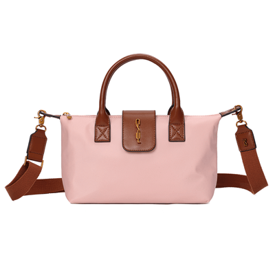 Bolsa Shopper Pequena Nylon Rosa Alça Transversal Removível