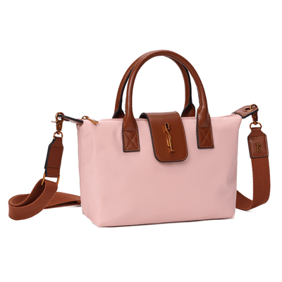 Bolsa Shopper Pequena Nylon Rosa Alça Transversal Removível