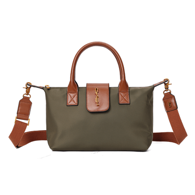Bolsa Shopper Pequena Nylon Verde Alça Transversal Removível