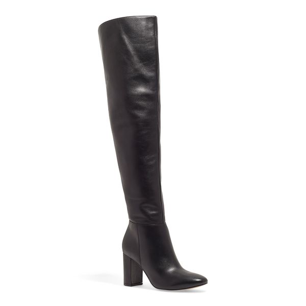Bota Couro Nobre Cano Longo  Salto Grosso Preta