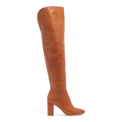 Bota Couro Nobre Cano Alto Salto Grosso Caramelo