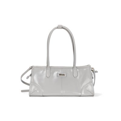 Bolsa Glossy Cinza Alça De Ombro