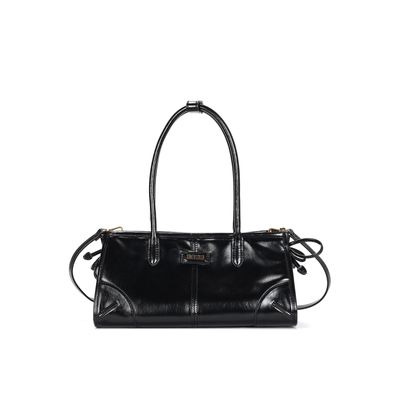 Bolsa Glossy Preta Alça De Ombro