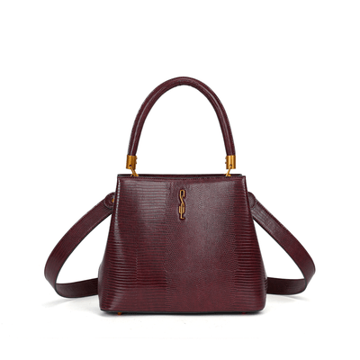 Bolsa Tote Lizard Vermelho Bordô Duas Alças