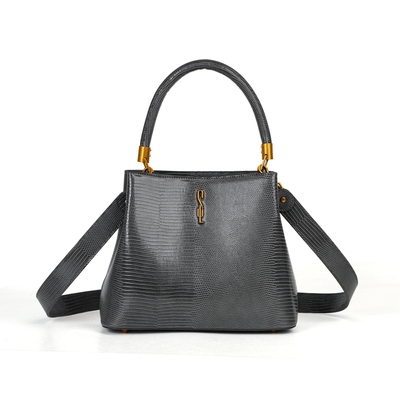 Bolsa Tote Lizard Cinza Duas Alças