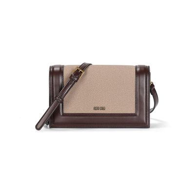 Bolsa Pequena Canvas Marrom Alça Transversal