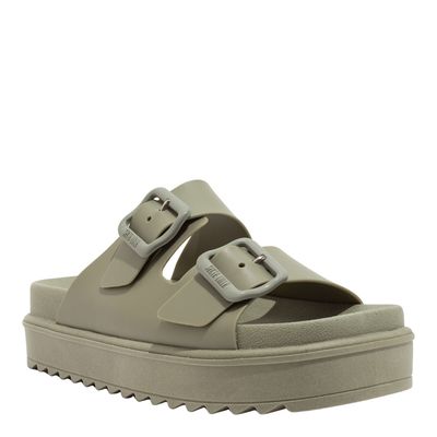 Papete Flatform Borracha Verde Pistache