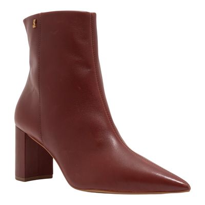 Bota Couro Nobre Soft Marrom Bico Fino Salto Grosso