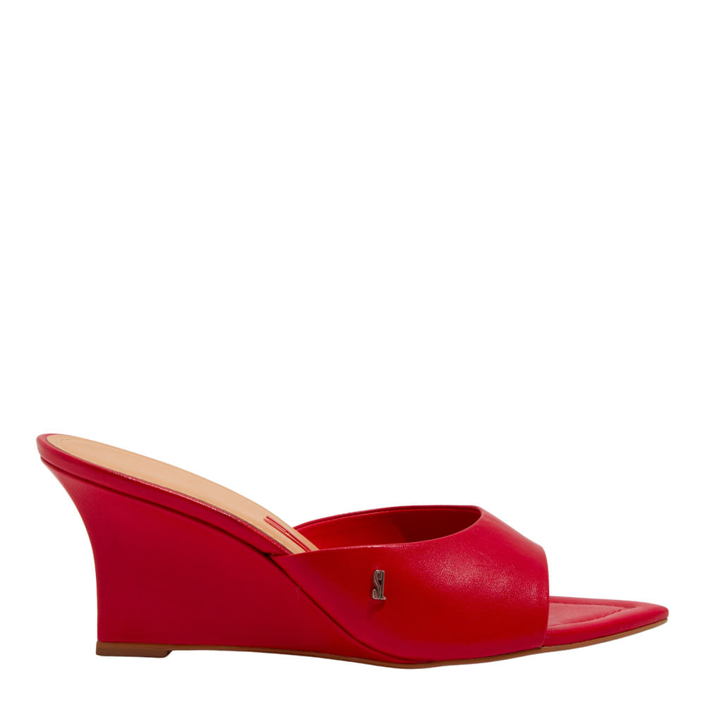 Mule Anabela Couro Pelica Soft Off White - Santa Lolla