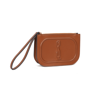 Clutch Soft Marrom Safari Alça De Mão