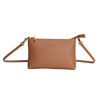 Bolsa Clutch Risco Caramelo Alça Transversal