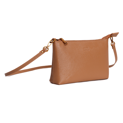 Bolsa Clutch Risco Caramelo Alça Transversal