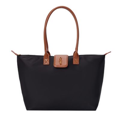 Bolsa Shopper Nylon Preta  Alça De Ombro