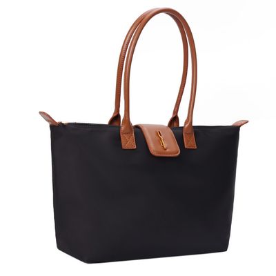 Bolsa Shopper Nylon Preta  Alça De Ombro