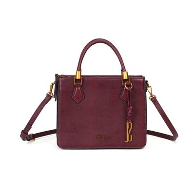 Bolsa Tote Risco Vermelho Bordô Duas Alças