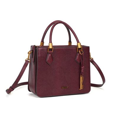 Bolsa Tote Risco Vermelho Bordô Duas Alças