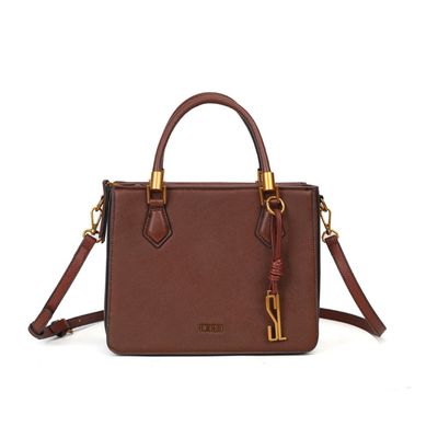 Bolsa Tote Risco Marrom Duas Alças
