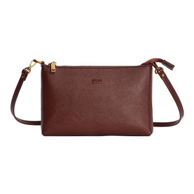 Bolsa Clutch Risco Marrom Alça Transversal