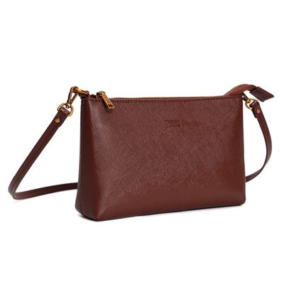 Bolsa Clutch Risco Marrom Alça Transversal