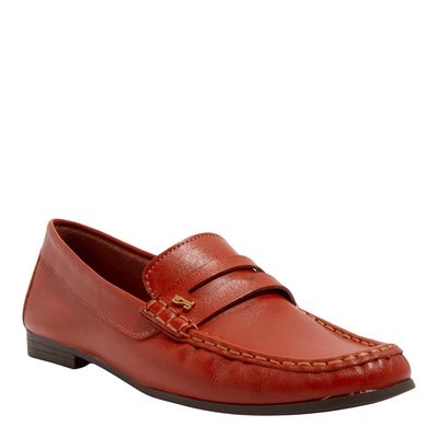 Mocassim Couro Nobre Marrom Bico Redondo
