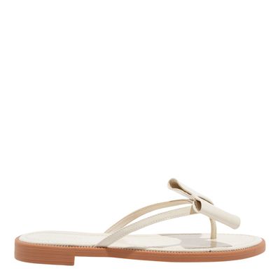 Rasteira Laço Verniz Glossy Off White