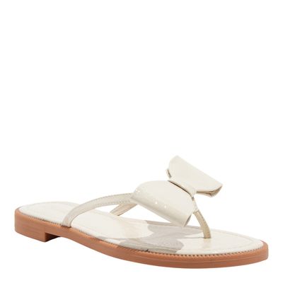 Rasteira Laço Verniz Glossy Off White