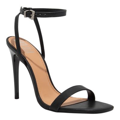 Sandália Couro Pelica Soft Preto Salto Alto Fino