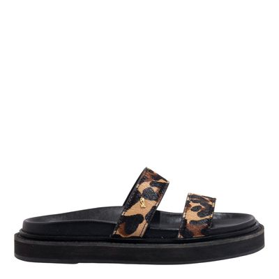 Papete Flatform Couro Animal Print Estampa Onça