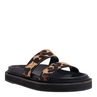 Papete Flatform Couro Animal Print Estampa Onça