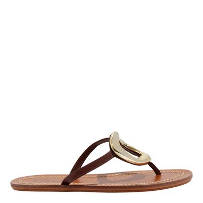 Rasteira Couro Nobre Marrom Dark Cocoa