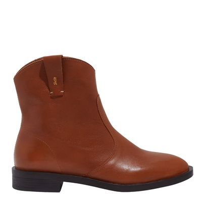 Bota Couro Nobre Soft  Cano Curto Caramelo