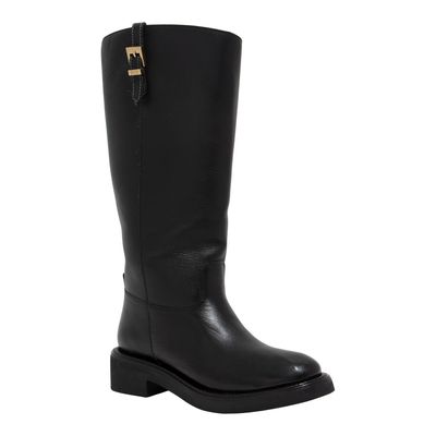 Bota Couro Confort Boot Cano Alto Montaria Preta