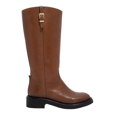 Bota Couro Confort Boot Cano Alto Montaria Marrom