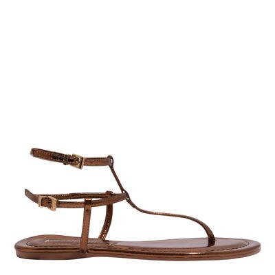 Rasteira Metalizada Bronze