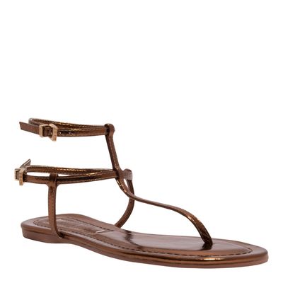 Rasteira Metalizada Bronze