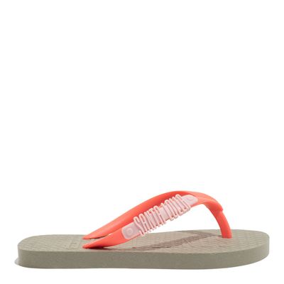 Chinelo Flip Flop Infantil Borracha Verde E Laranja