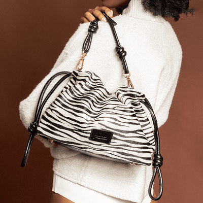 Bolsa Couro Estampa Animal Print Zebra Alça De Ombro