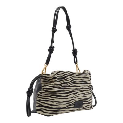 Bolsa Couro Estampa Animal Print Zebra Alça De Ombro