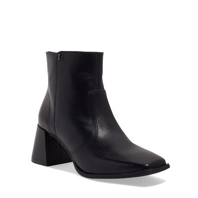 Bota Couro Nobre Soft Preto Cano Curto Salto Grosso