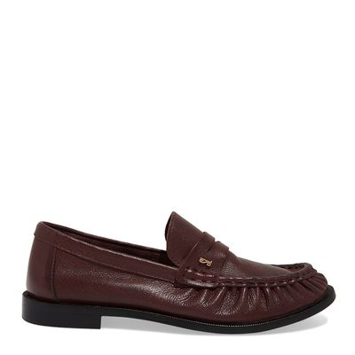Mocassim Couro Confort Vermelho Merlot