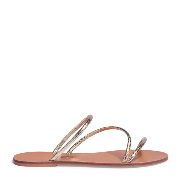 Rasteira Cristal Tira Dourada